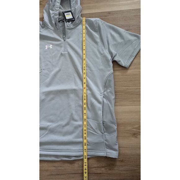 NWT Under Armour Men's UA Command Short Sleeve Hoodie in Mod Gray/White sz M - Picture 7 of 7